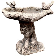 Vintage Cement Bird Bath