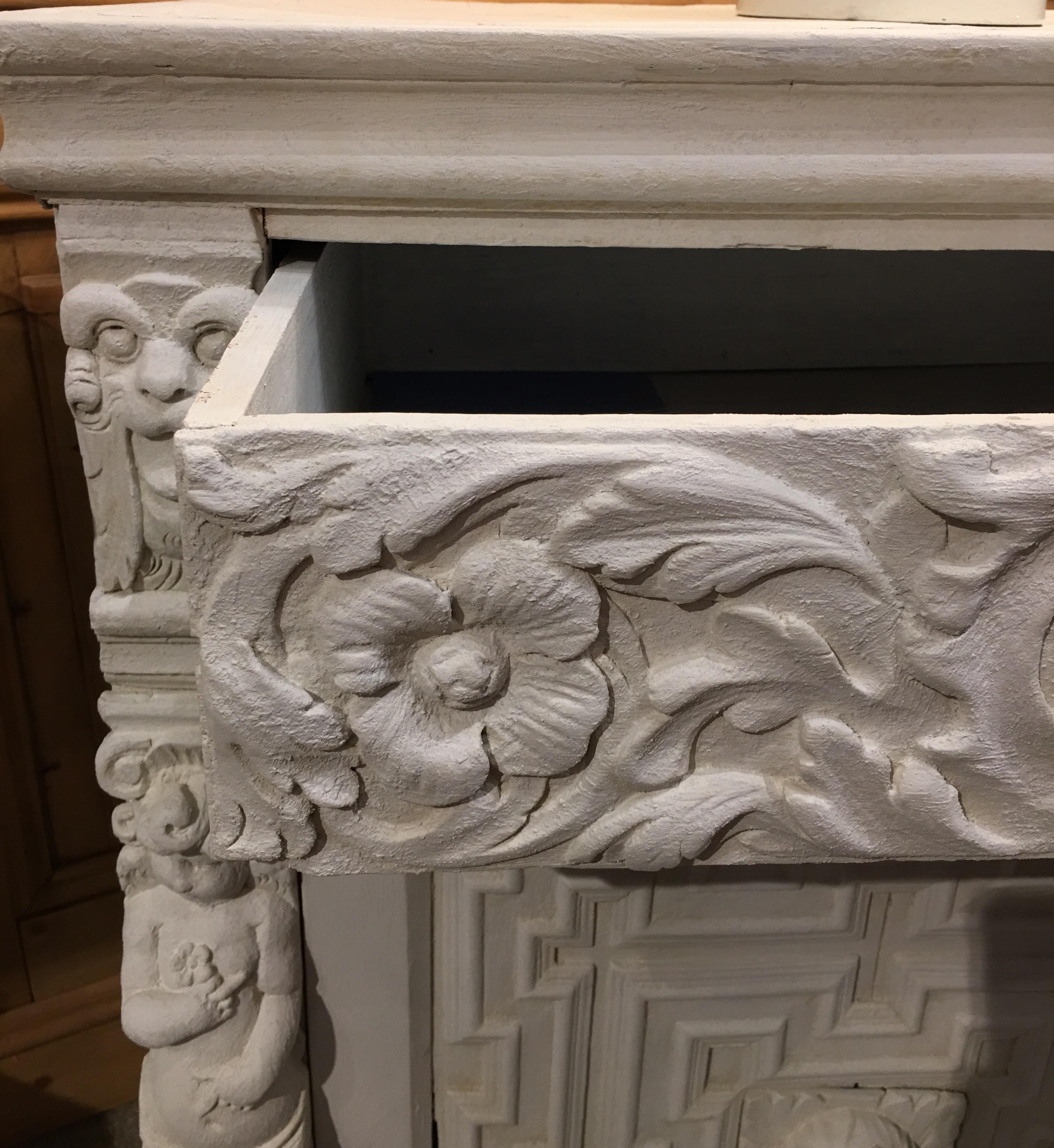 Cement Encrusted Renaissance Style Cabinet In Good Condition For Sale In Chicago, IL
