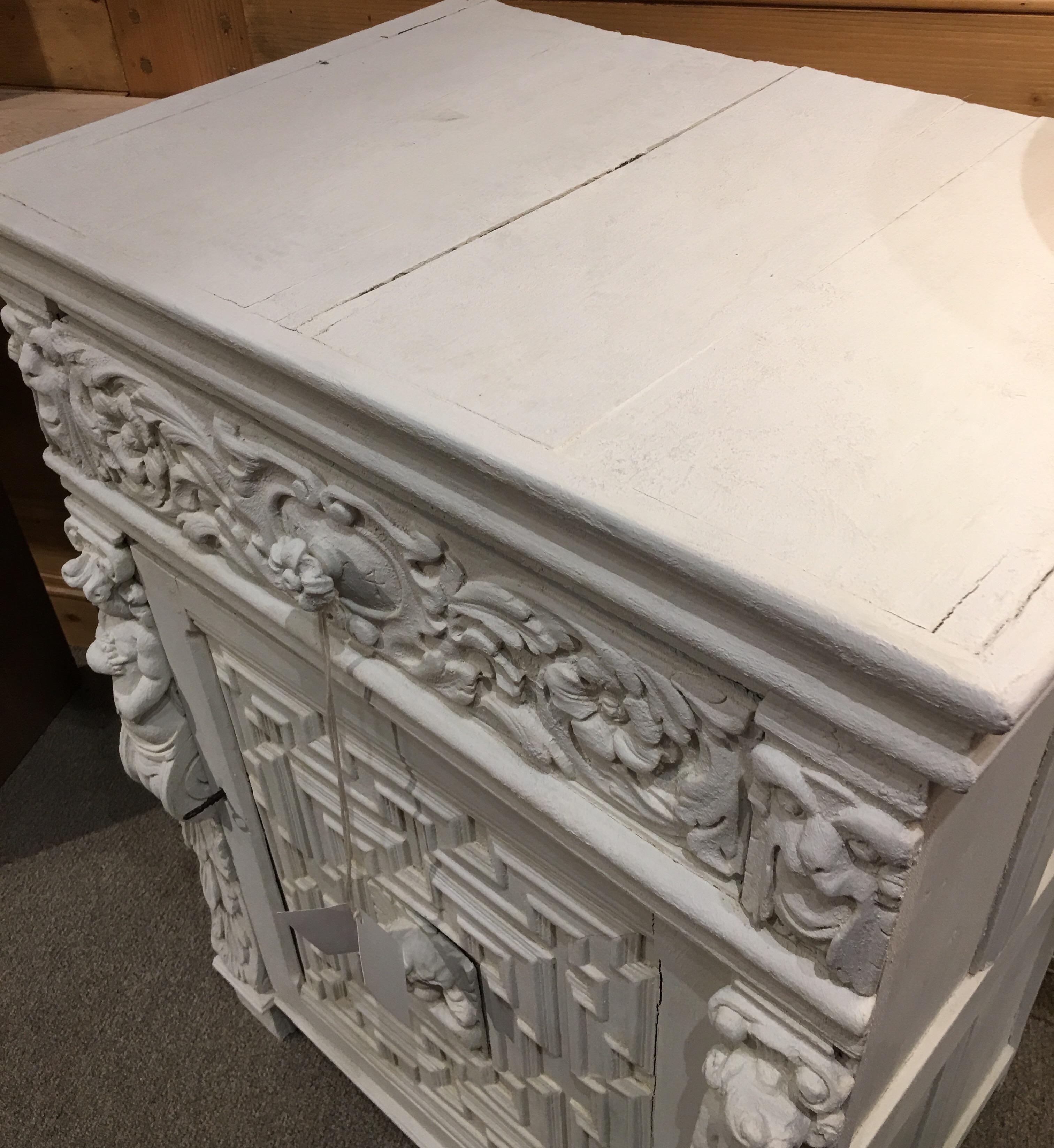 19th Century Cement Encrusted Renaissance Style Cabinet For Sale