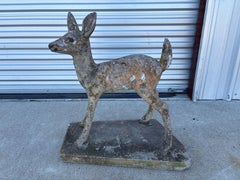Cement Garden Sculpture Of A Fawn
