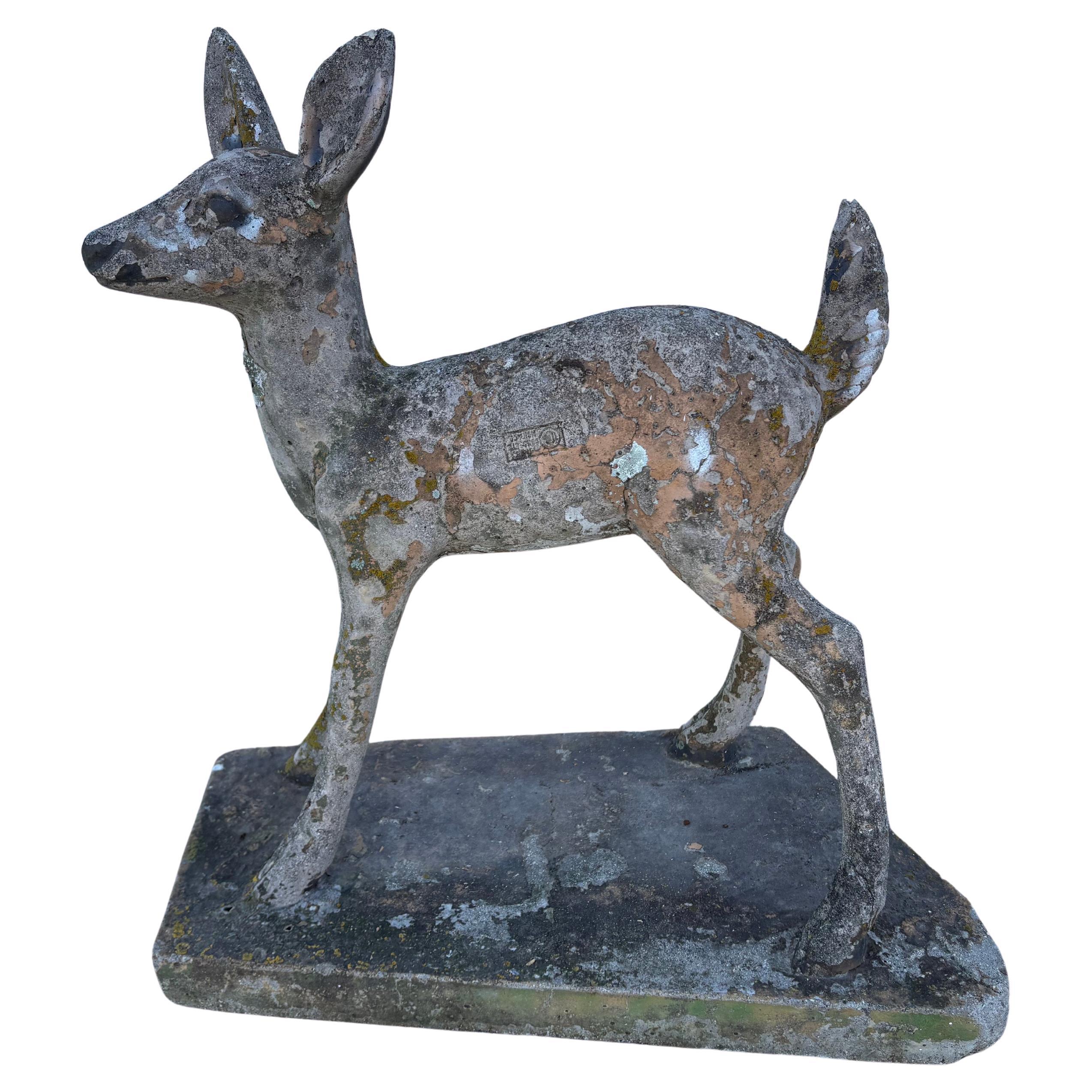 Cement Garden Sculpture Of A Fawn