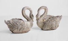 Cement Garden Swan Planter, France, circa 1930