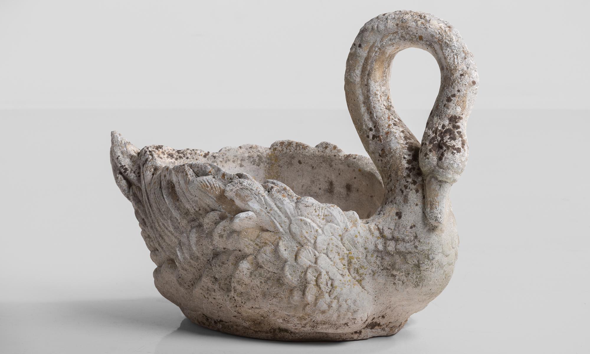 large outdoor swan planter