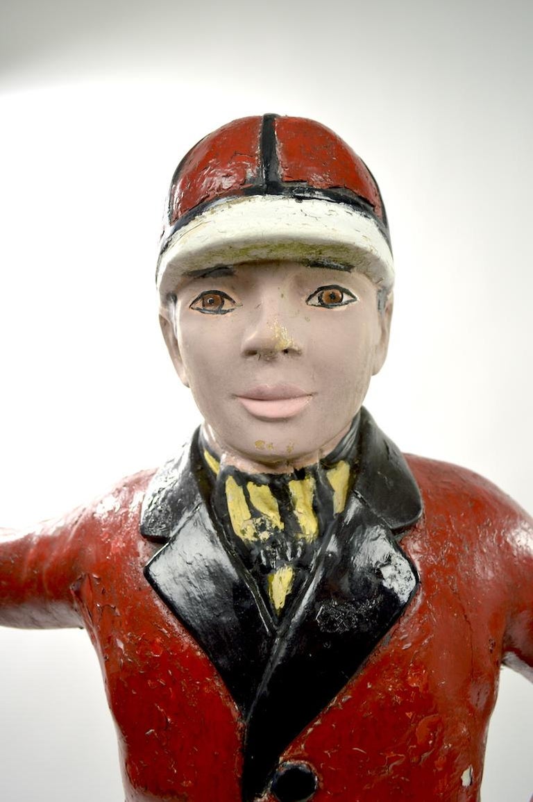 Cement Lawn Jockey at 1stDibs