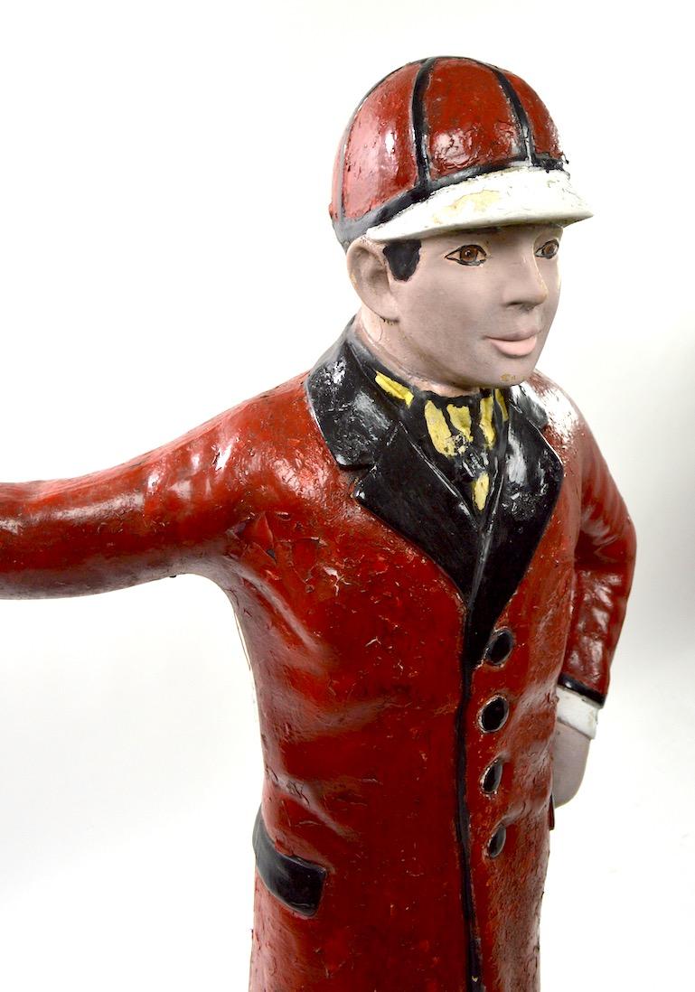 Folk Art Cement Lawn Jockey