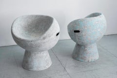 Cement Pod Chairs by Willy Guhl