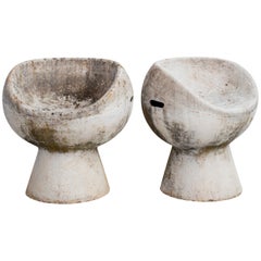 Vintage Cement Pod Chairs by Willy Guhl