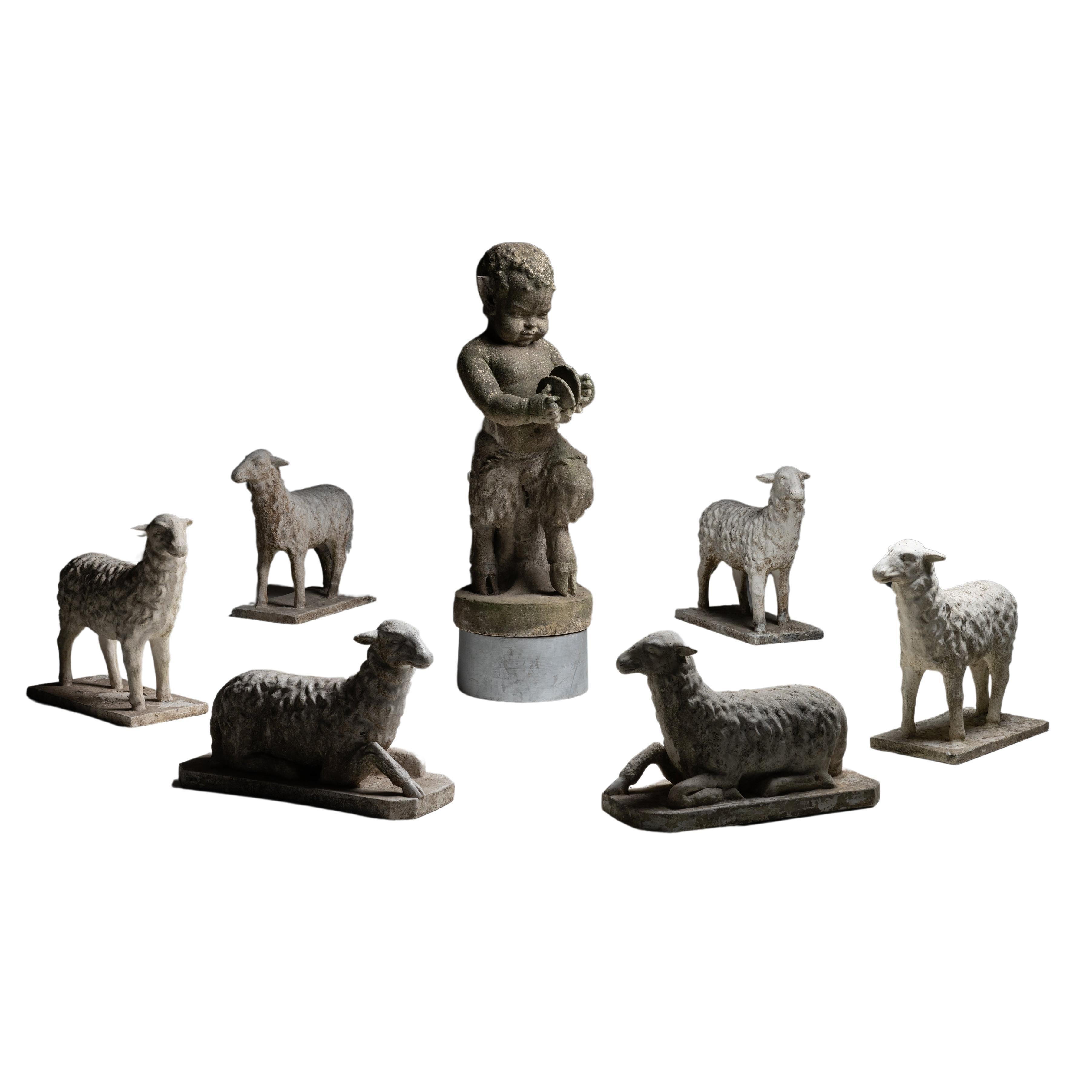 Cement Sheep, France Circa 1950 For Sale