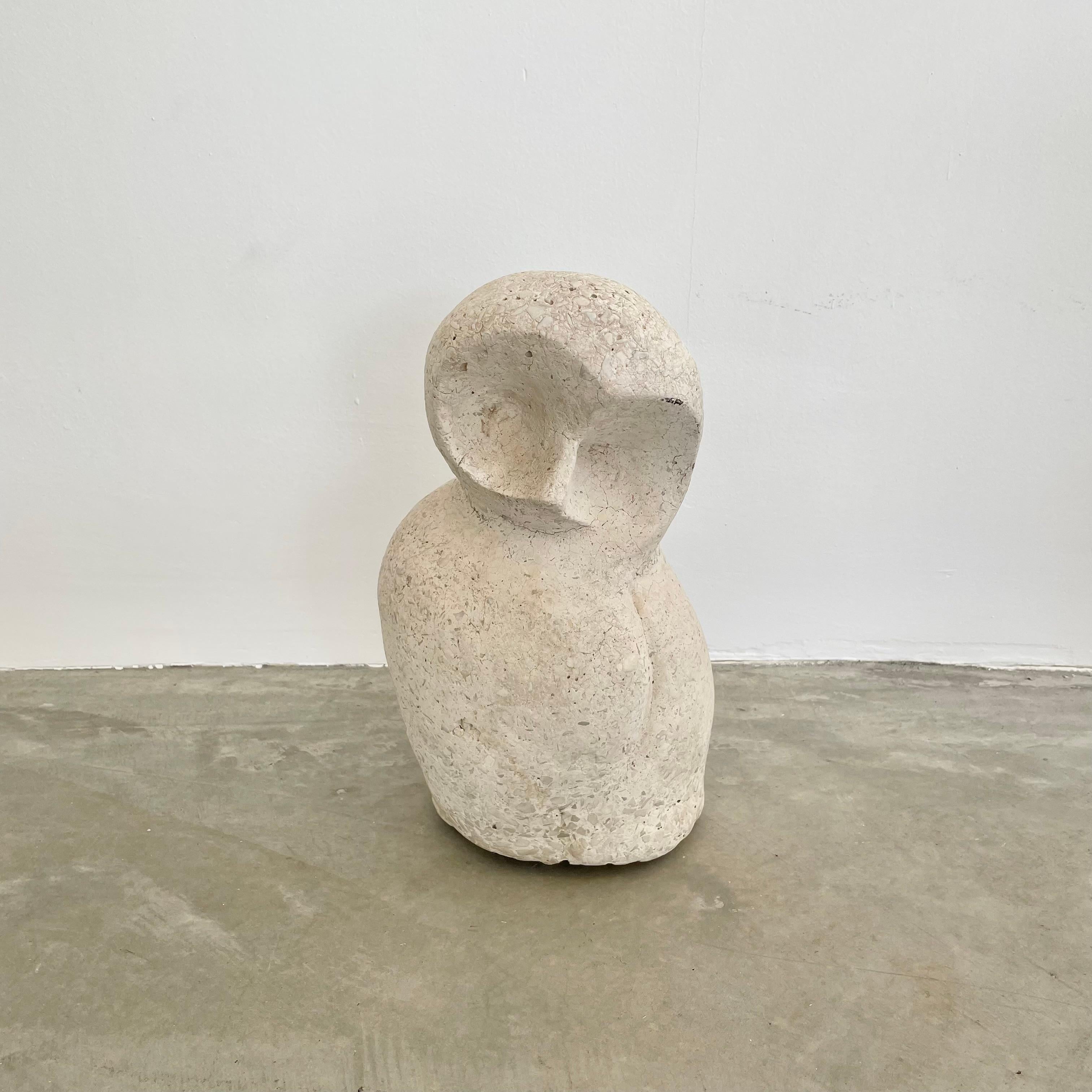 American Cement Stone Owl Sculpture in the Style of Constantin Brâncuși, circa 1960 For Sale