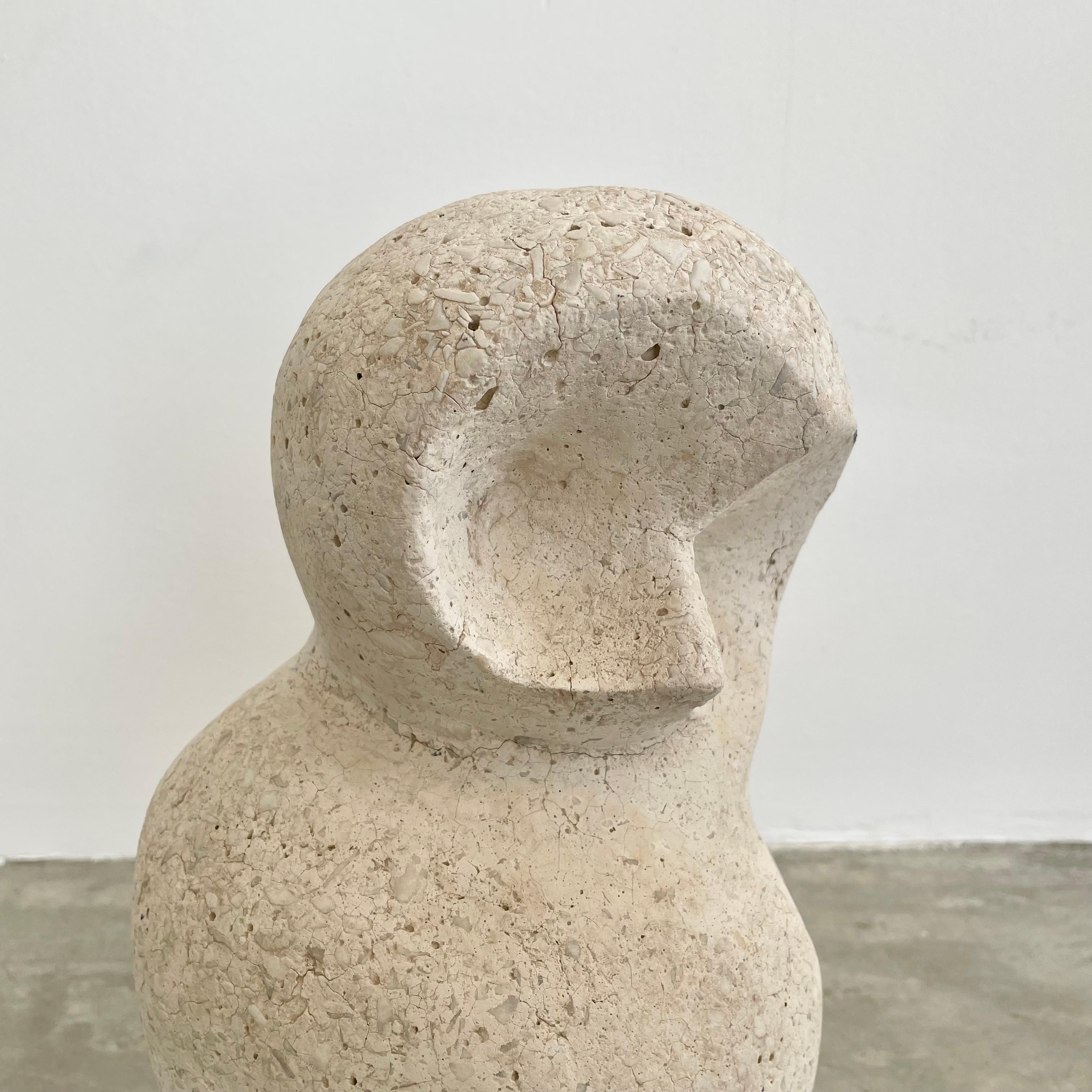 Cast Cement Stone Owl Sculpture in the Style of Constantin Brâncuși, circa 1960 For Sale