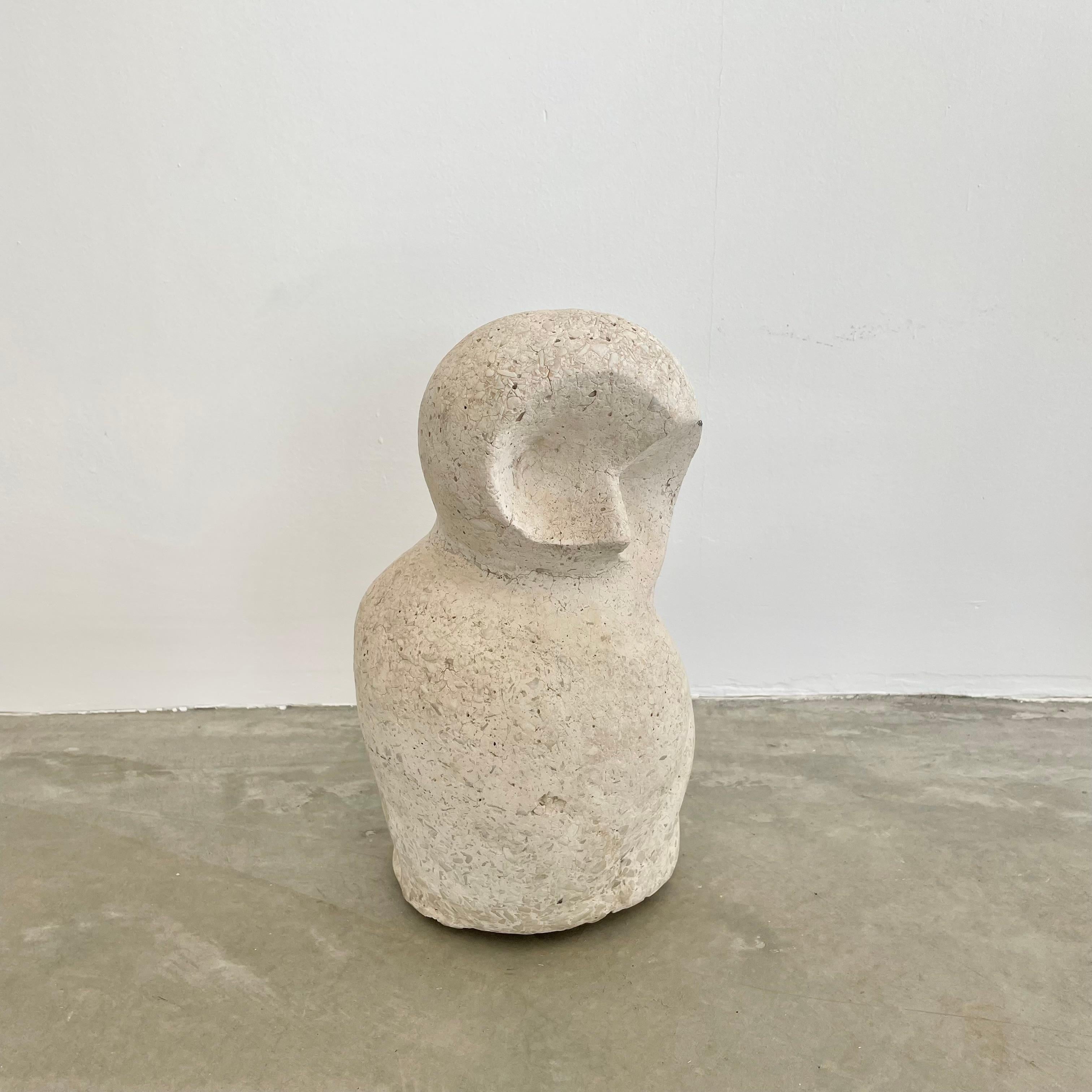 Mid-20th Century Cement Stone Owl Sculpture in the Style of Constantin Brâncuși, circa 1960 For Sale