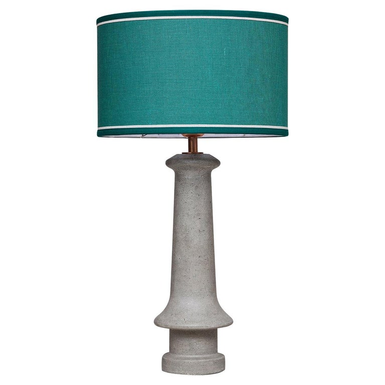 Cement Turquoise Table Lamp For Sale at 1stDibs