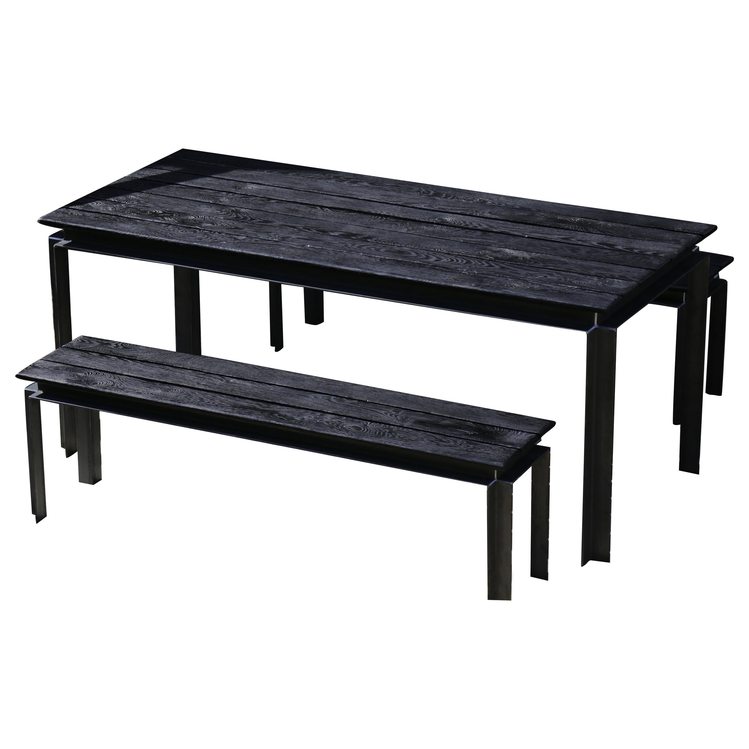 Black Forest Antique Dining Table and Benches at 1stDibs