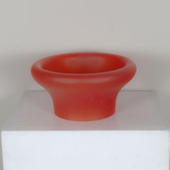 Cenedese Mid-Century Modern Vase, Colored Frosted Glass, Italy, 1968
