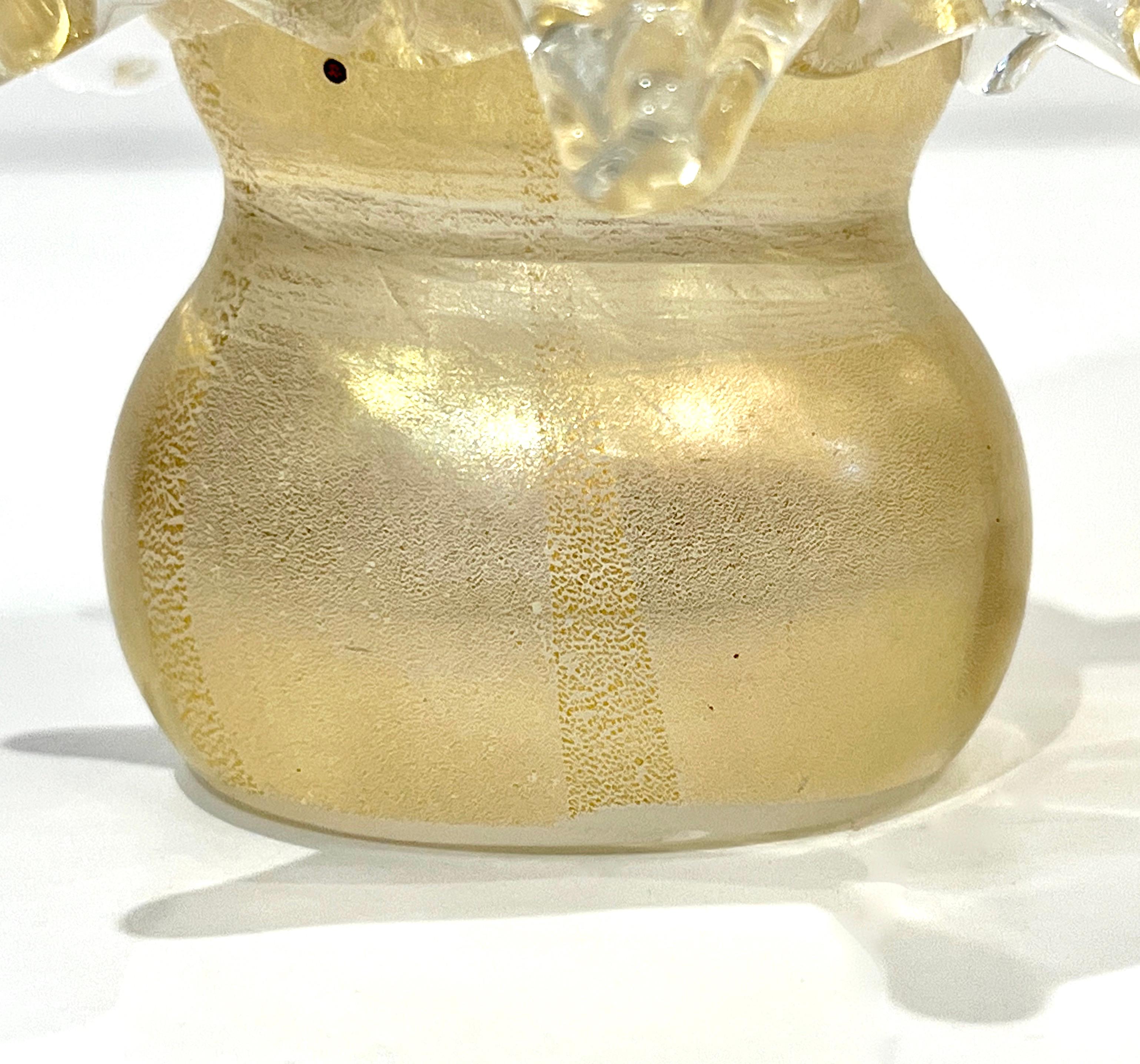 Cenedese 1980 Italian Modernity 24K Gold Dust Twisted Murano Glass Tree Sculpture en vente 5
