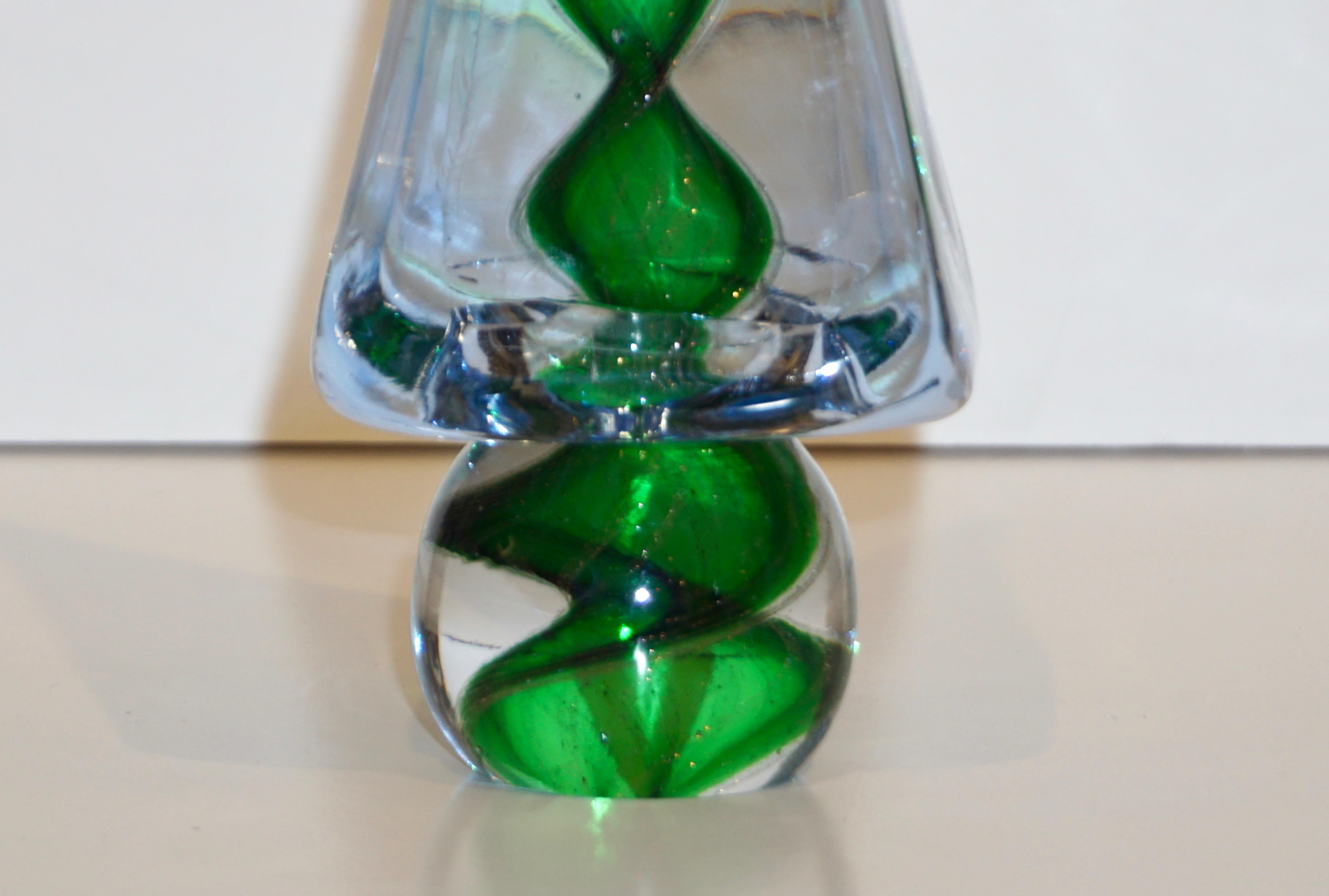 Organic Modern Cenedese 1980s Italian Vintage Green and Blue Murano Glass Tree Sculpture