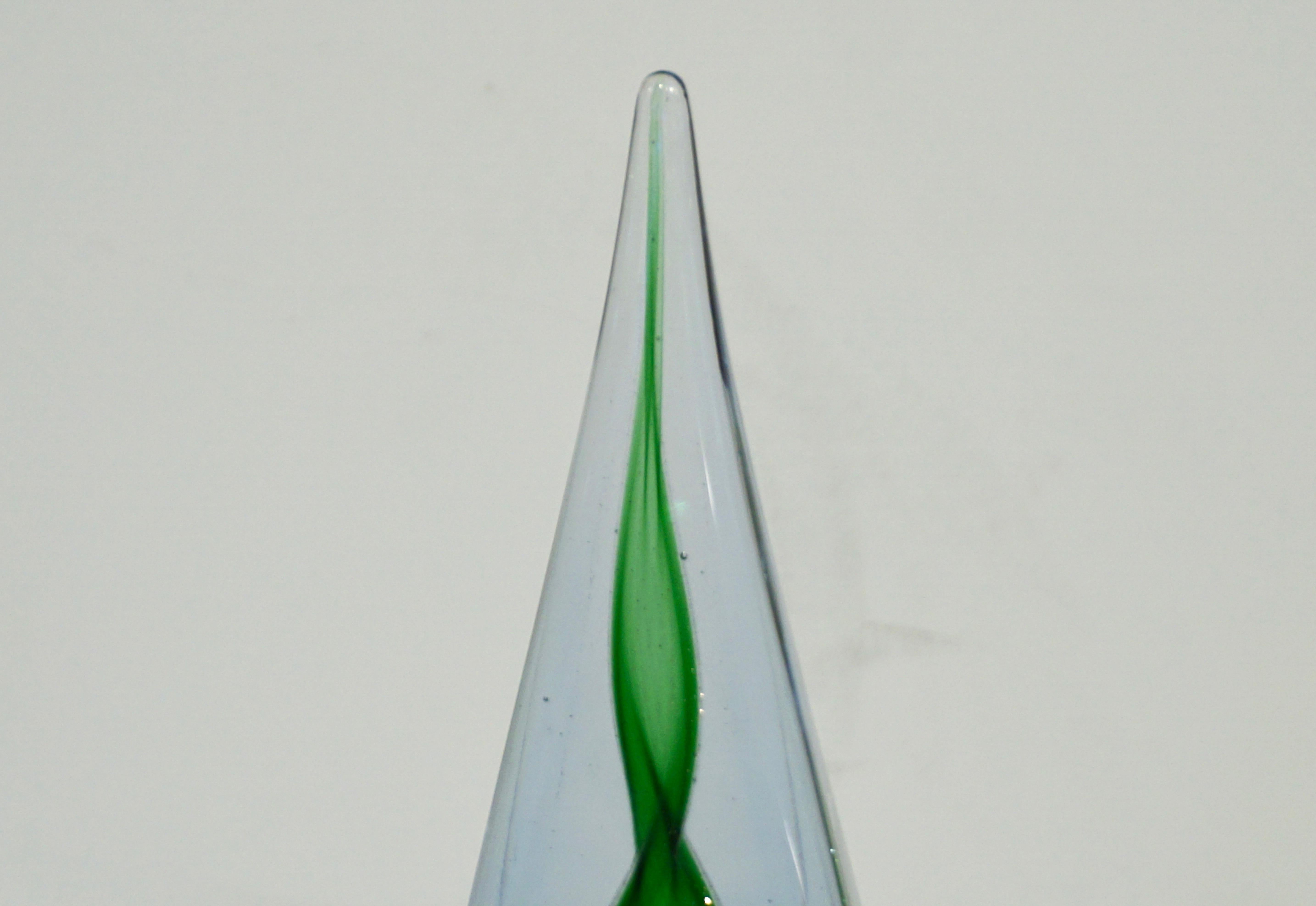 Late 20th Century Cenedese 1980s Italian Vintage Green and Blue Murano Glass Tree Sculpture