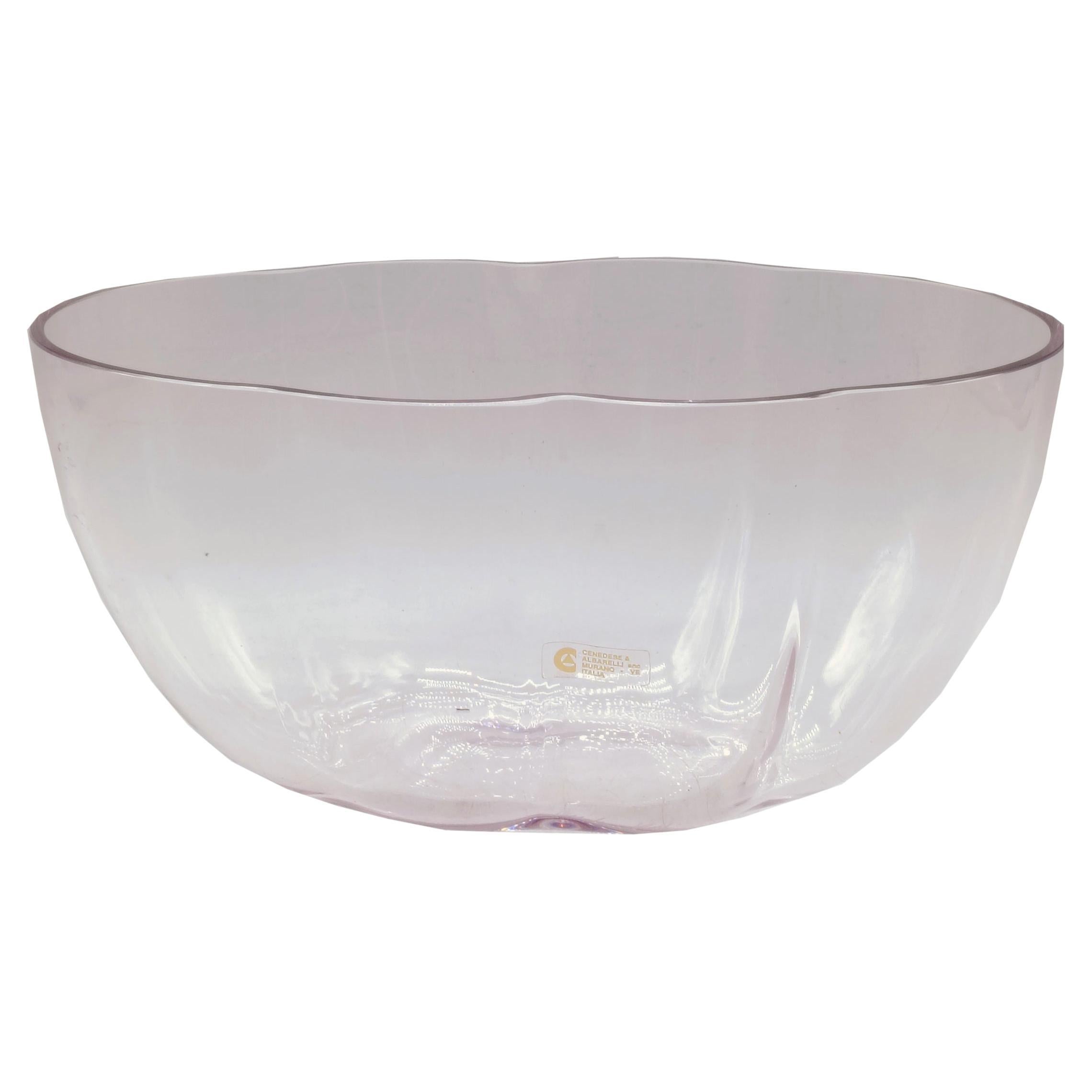 Cenedese & Albarelli Amestista Centro de mesa de cristal de Murano, Italia Años 70