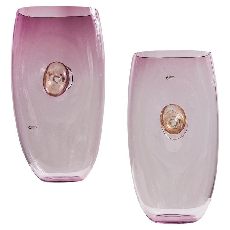 Albarelli Cenedese and Albarelli Murano Amethyst Glass Vase Huge For Sale at 1stDibs