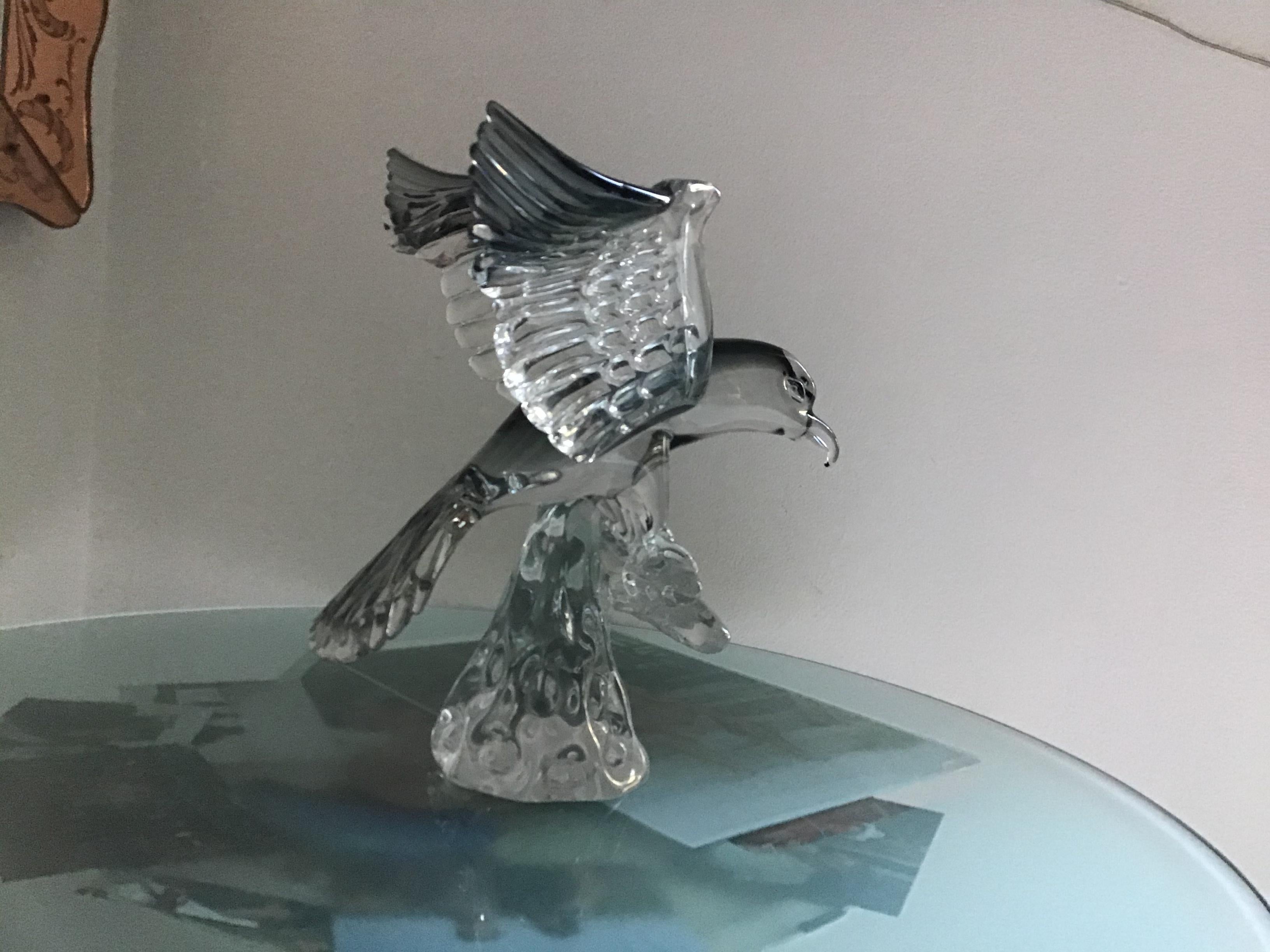 Cenedese Antonio da Ros bird of prey Murano glass, 1960, Italy.