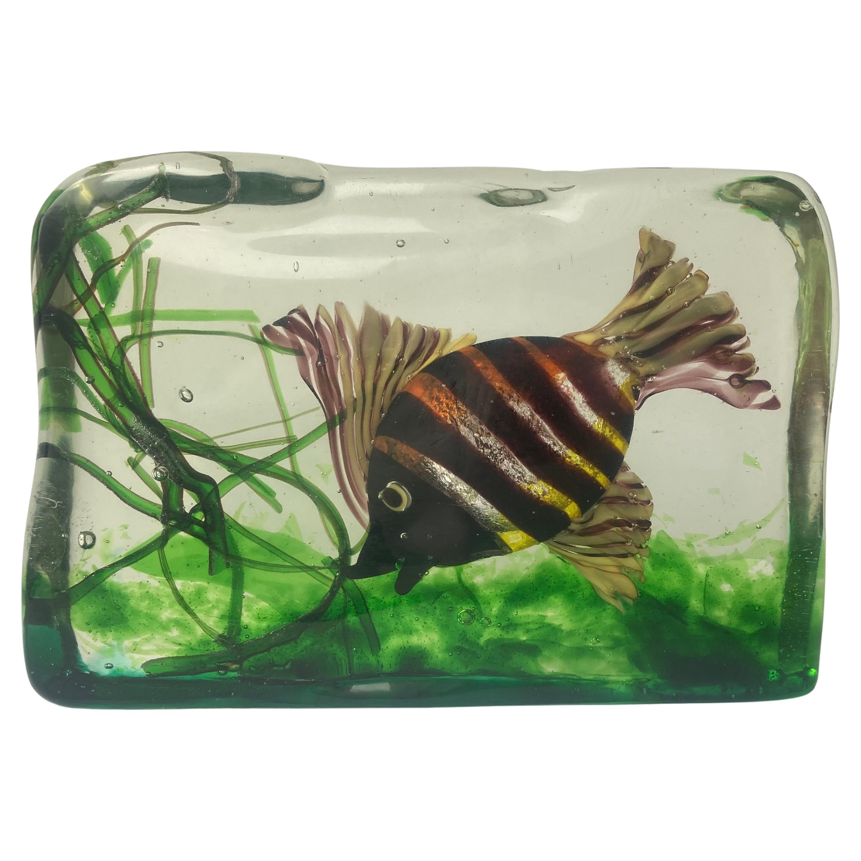 Cenedese Aquarium /Fish Tank Murano Glass, Sculpture/Paperweight Attr Licata