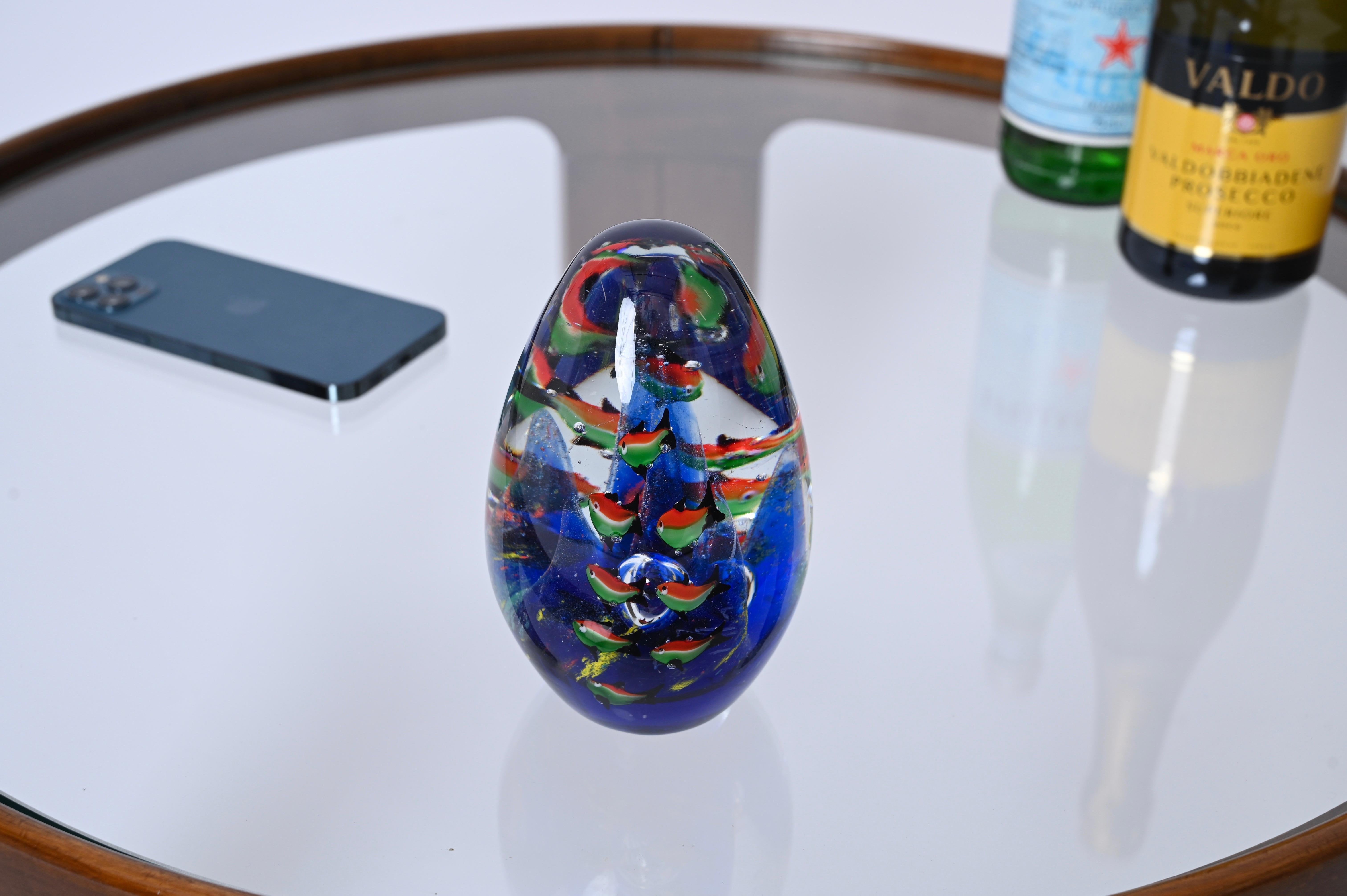 Cenedese Sculpture artistique en verre de Murano avec œuf 
