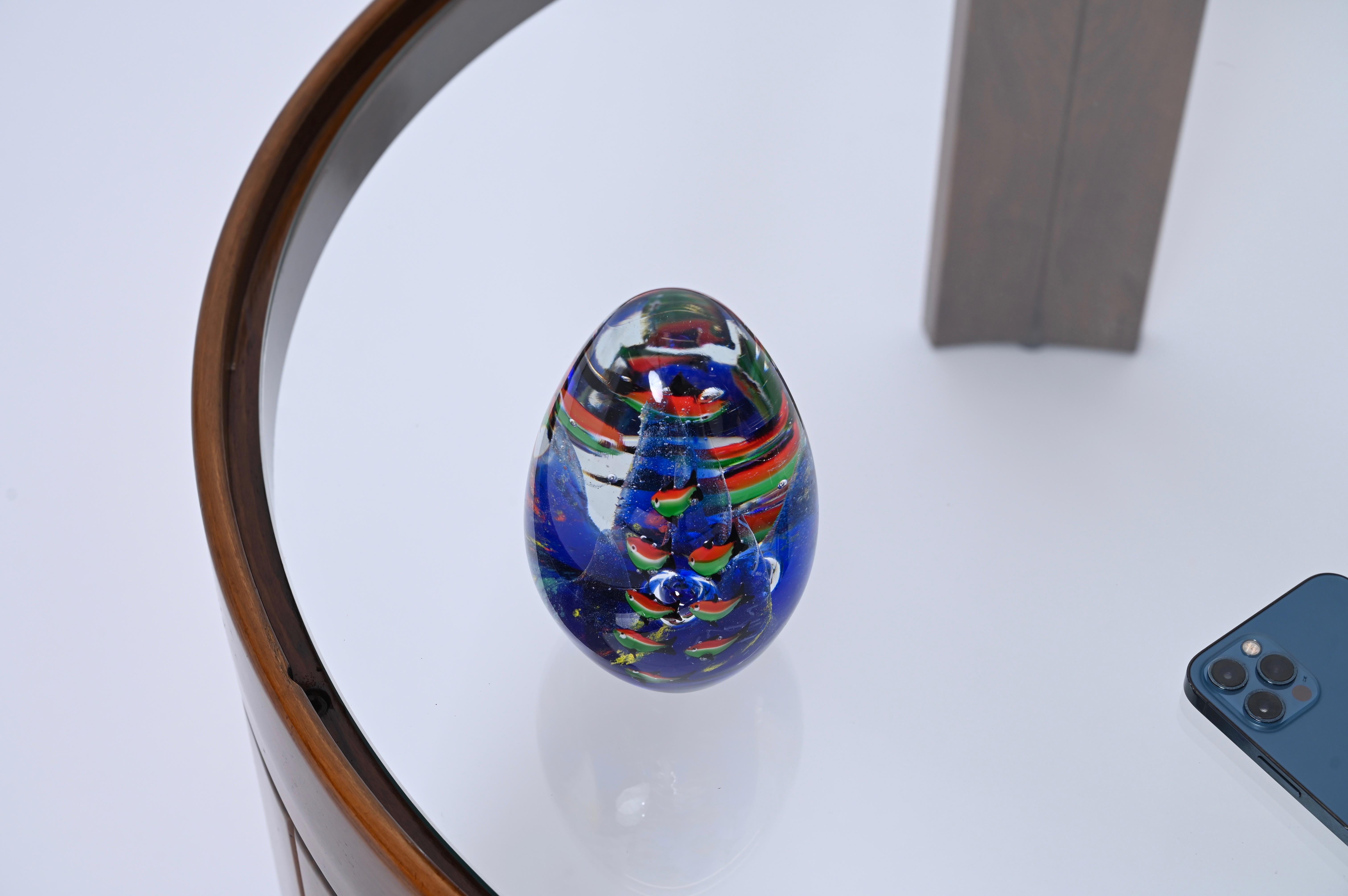 Cenedese Sculpture artistique en verre de Murano avec œuf 