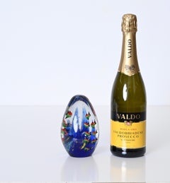 Cenedese Artistic Handmade Egg "Aquarium" Murano Glass Sculpture, Italy 1960s