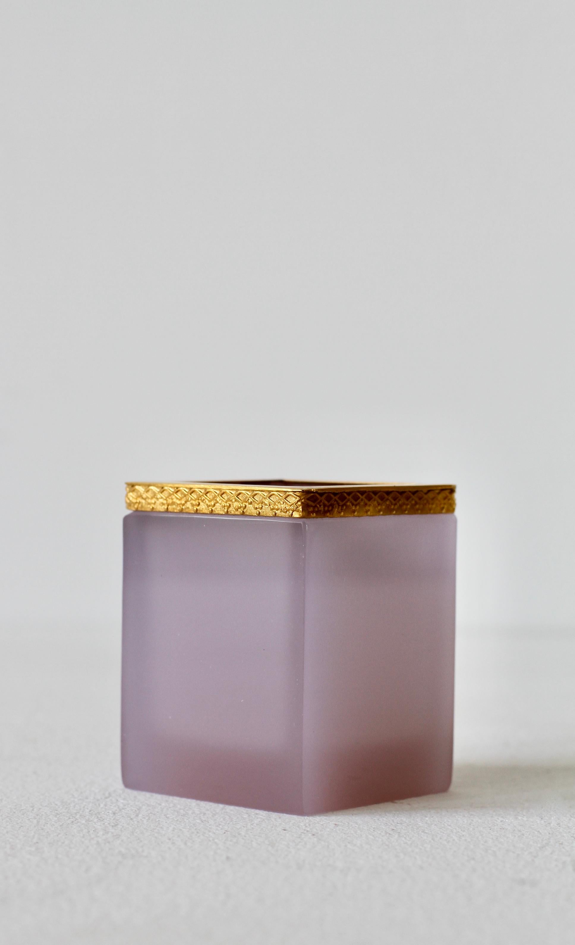 Italian Cenedese 'Attr.' Opaline Pink Colored Murano Glass and Gold-Plated Pen Holder For Sale