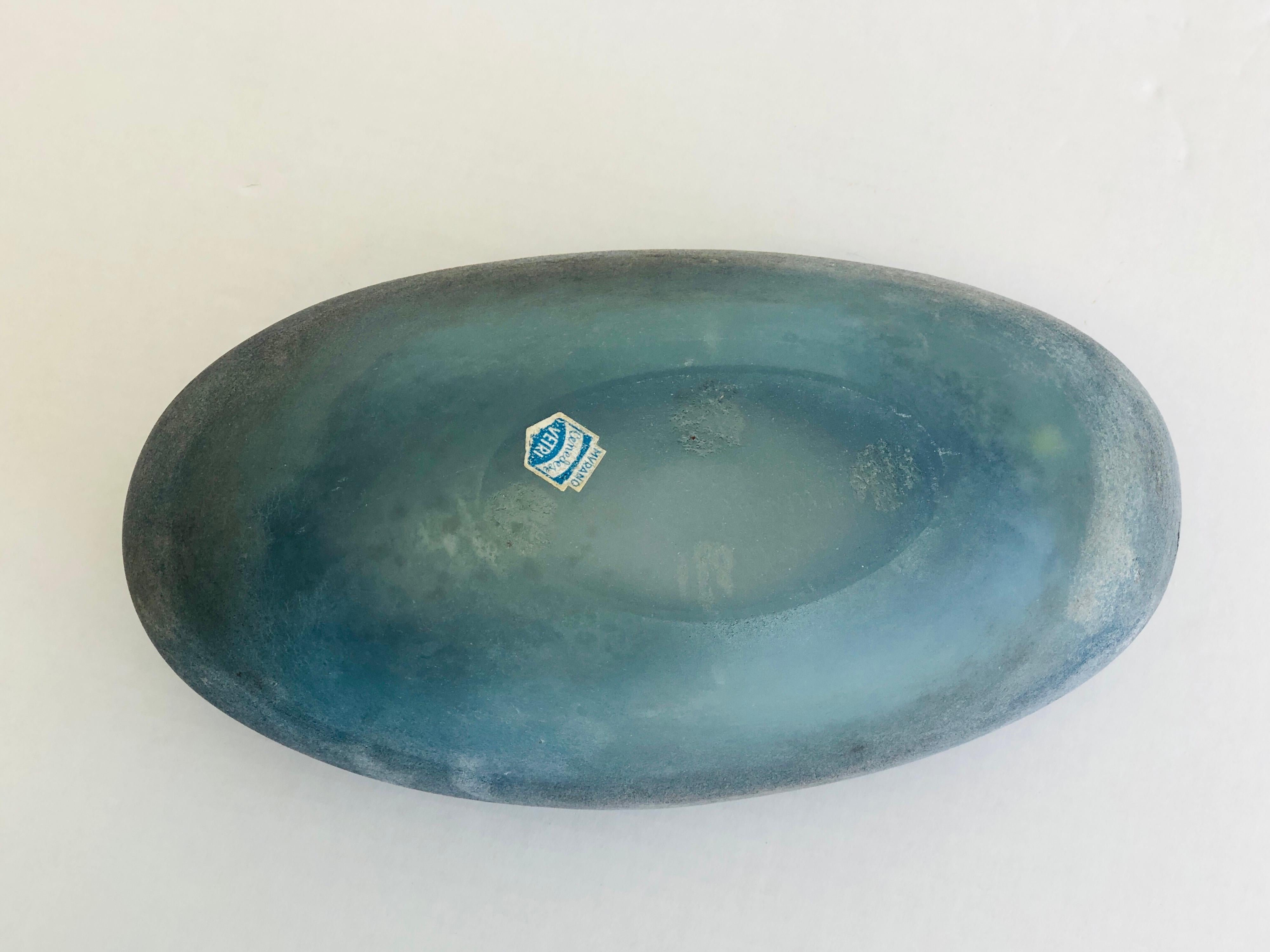 Art Glass Cenedese Biomorphic Corroso Murano Glass Bowl Centerpiece