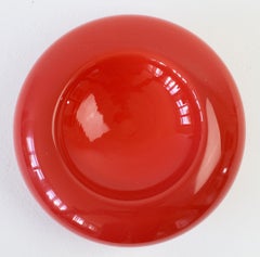 Vaso o ciotola in vetro di Murano Cenedese rosso scuro della metà del secolo scorso