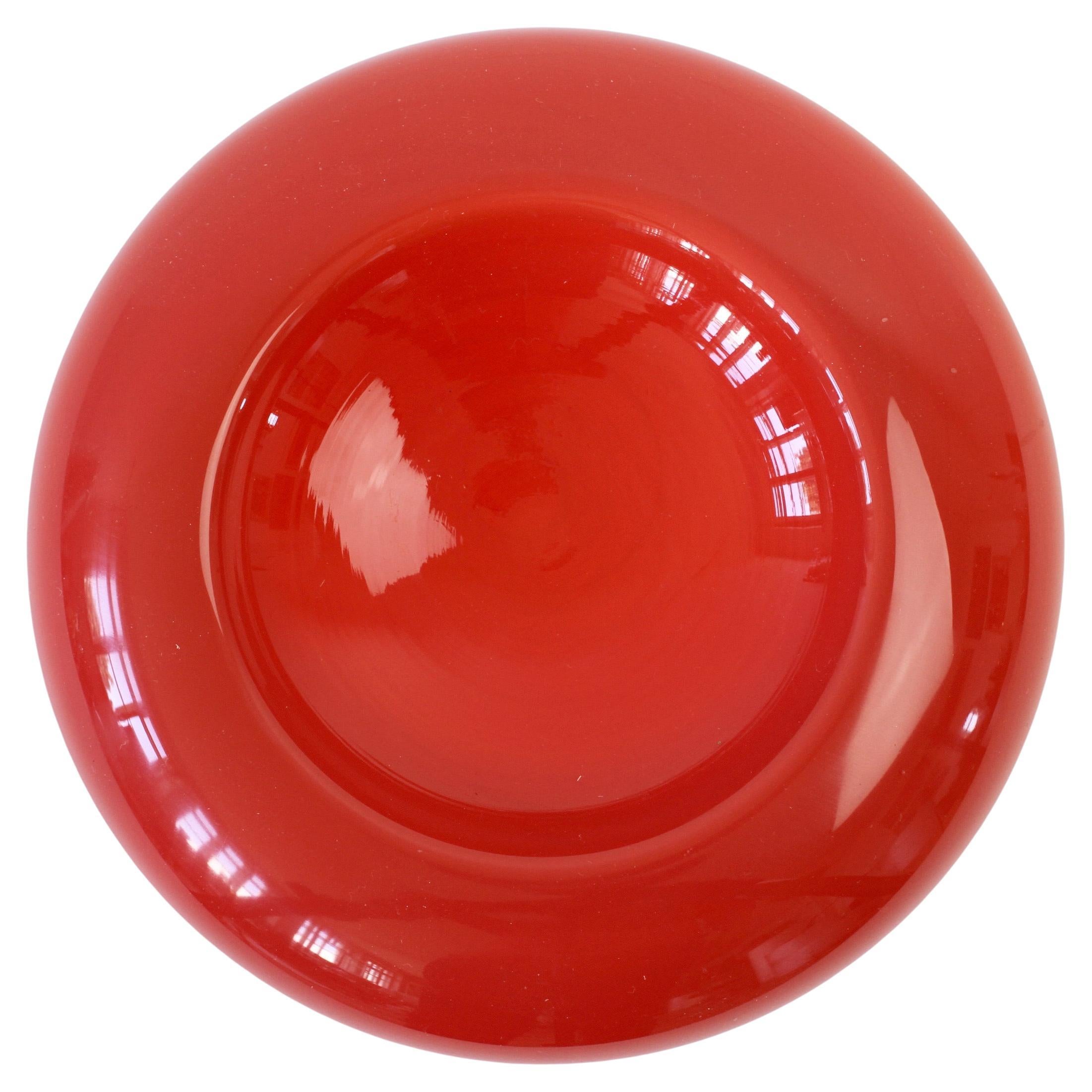 Cenedese Dark Red Mid-Century Modern Italian Murano Glass Bowl or Vase