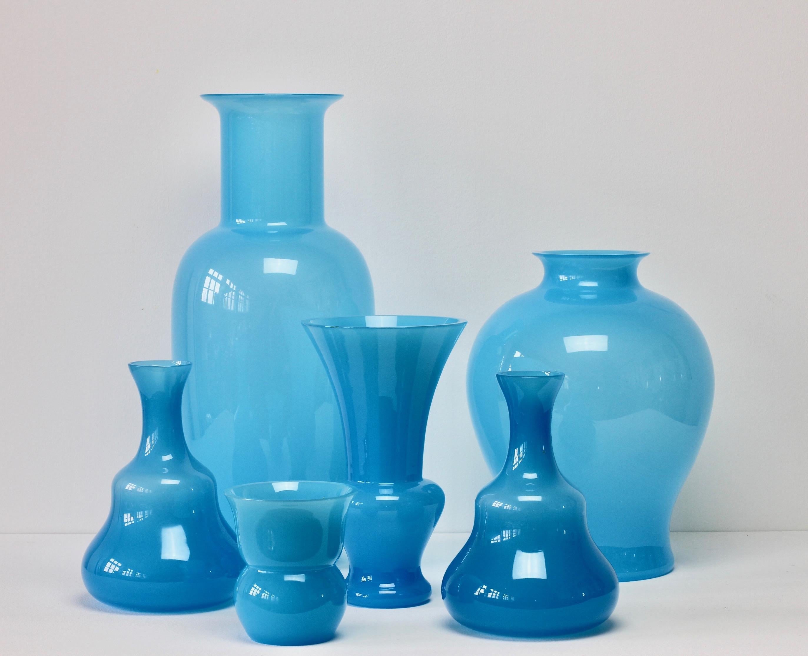 light blue vases