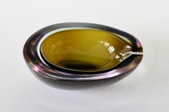 Cenedese Italian Alexandrite & Green Sommerso Murano Glass Bowl or Ashtray