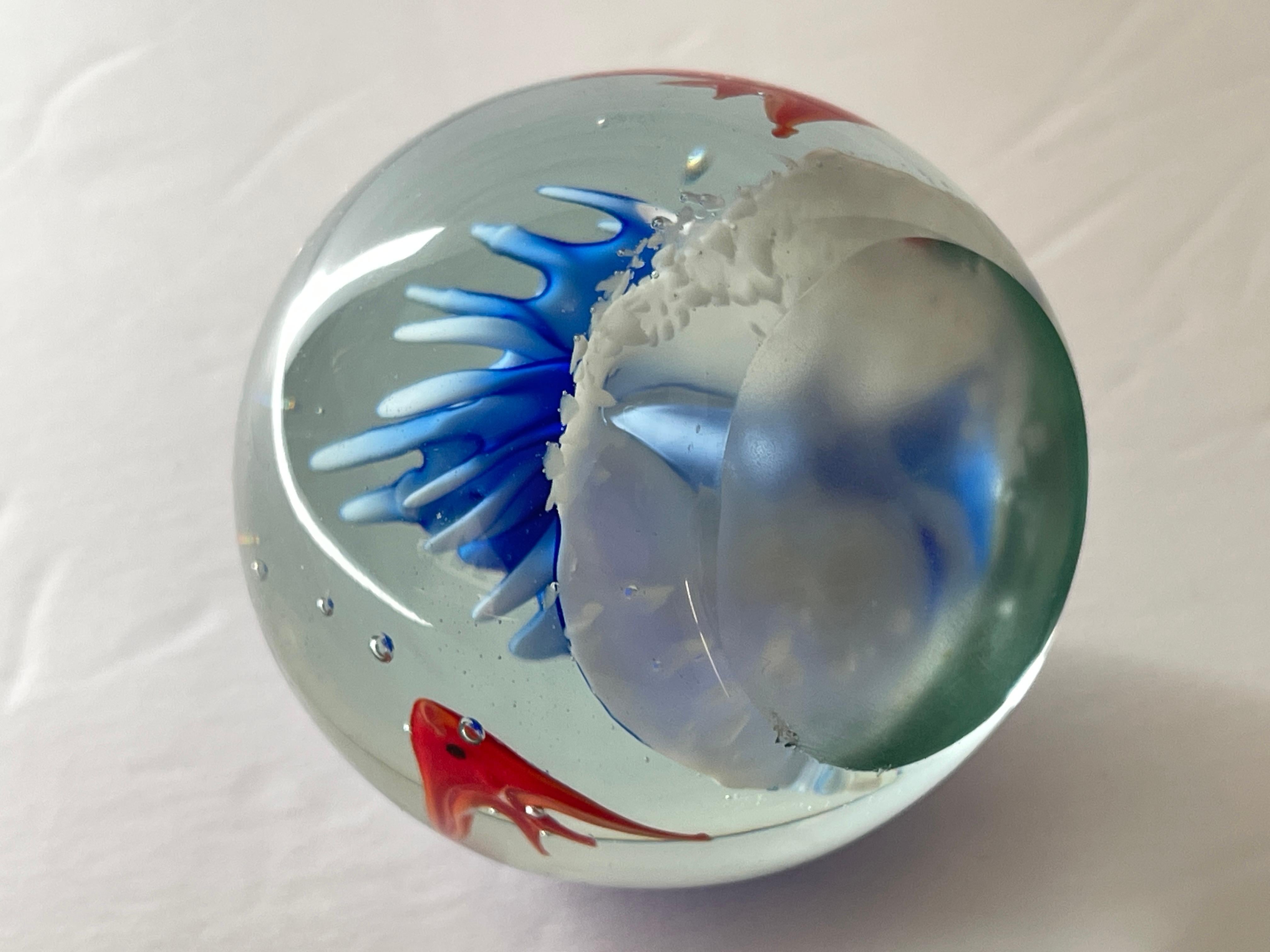 Cenedese Italian Glass Fish Aquarium Paperweight For Sale 3