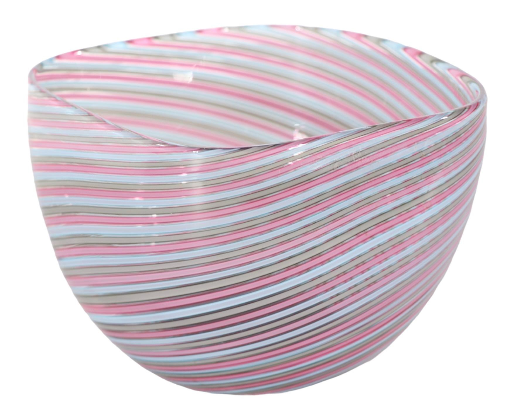 Murano Glass Cenedese Italian Murano Bowl, Signed For Sale