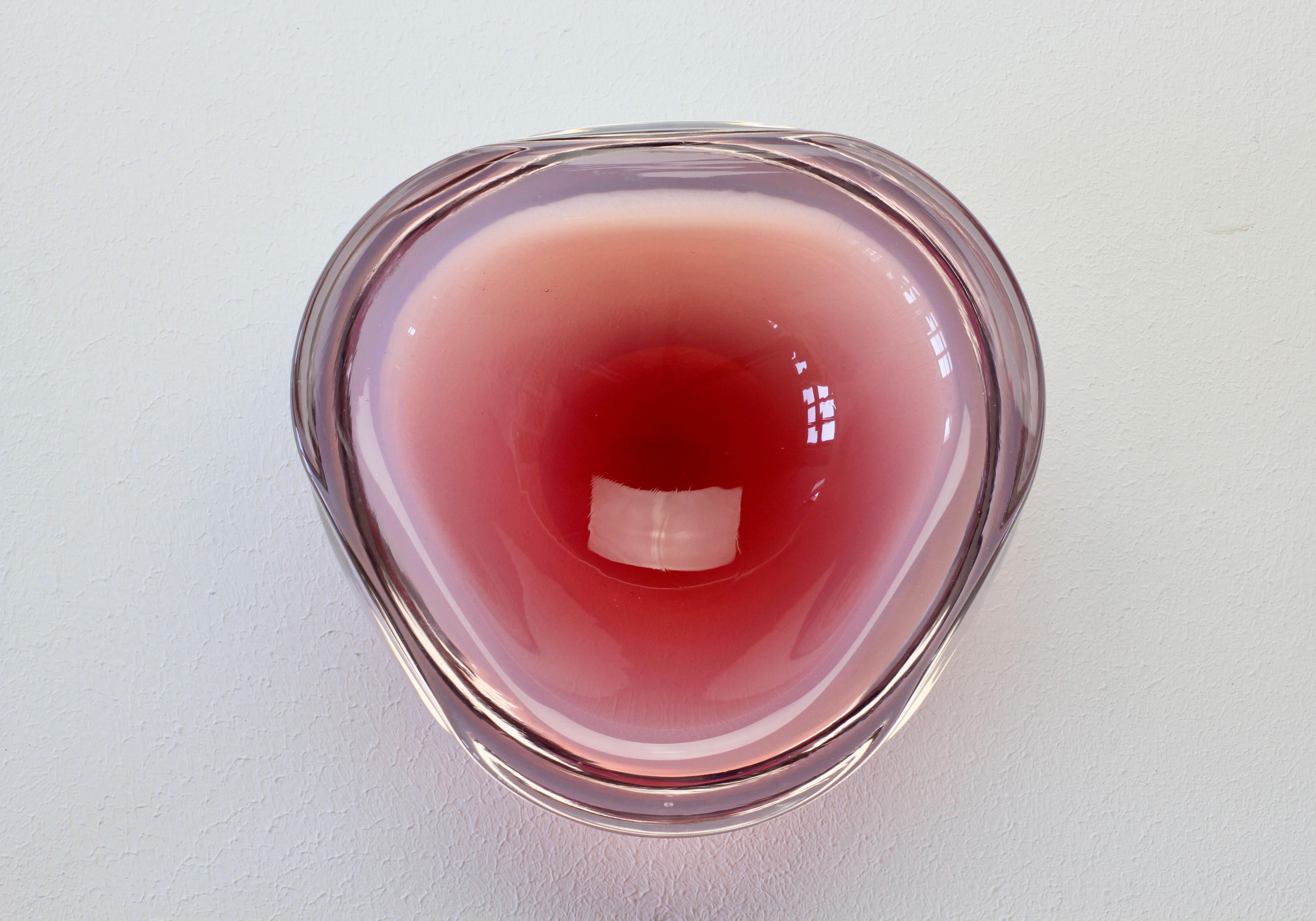 Cenedese Italian Pink Opaline Sommerso Murano Glass Bowl, Dish, Ashtray 1960s 6