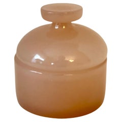Cenedese Lidded Italian Pink Apothecary Glass for Vanity 