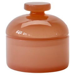 Vintage Cenedese Mid-Century Opaline Pink Italian Murano Glass Apothecary Lidded Jar
