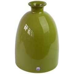 Cenedese Moss Green Vintage Midcentury Italian Murano Glass Vase or Vessel
