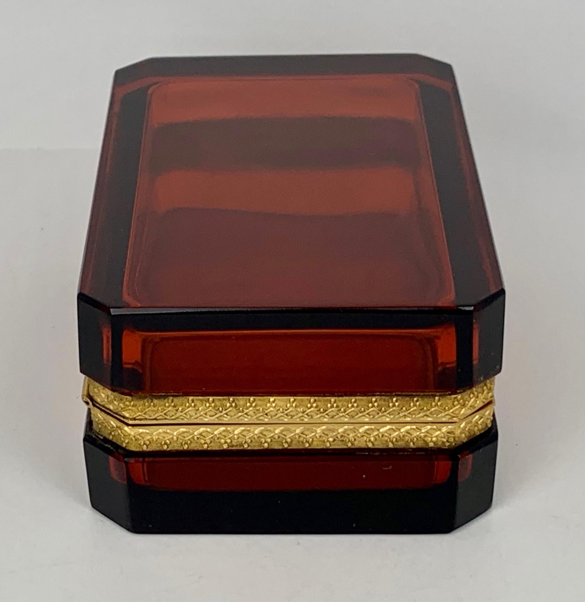 Mid-Century Modern Cenedese Murano Amber Hinged Glass Box