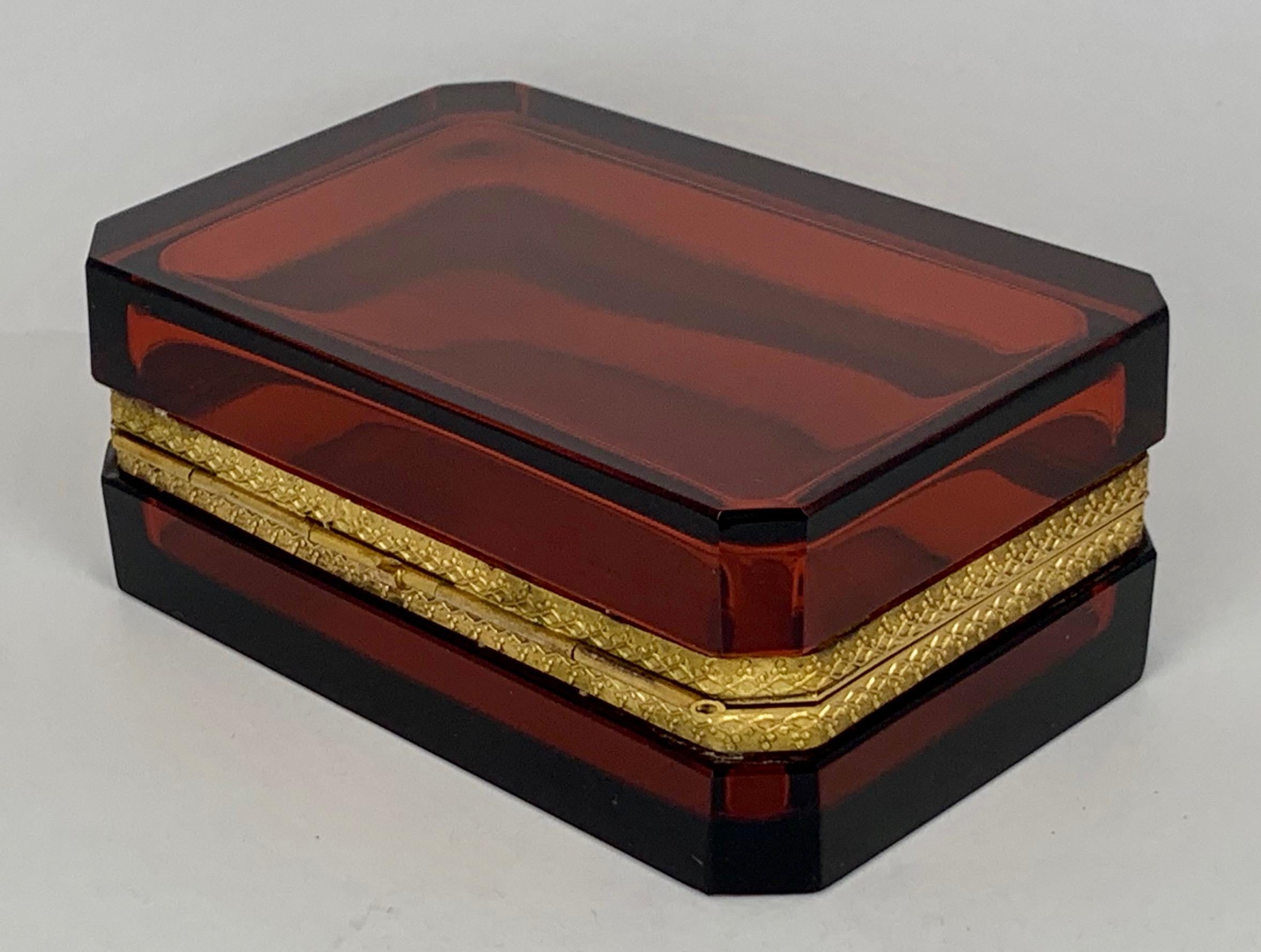 Cenedese Murano Amber Hinged Glass Box In Good Condition In West Palm Beach, FL