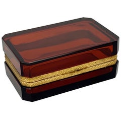 Cenedese Murano Amber Hinged Glass Box