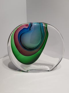 Cenedese Murano Antonio Da Ros Sasso Momento Vaso Scultura Sommerso Blocco Sfera