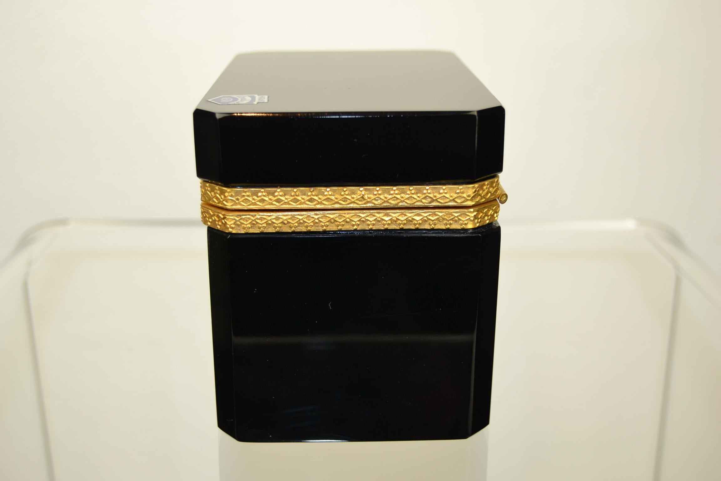 Italian Cenedese Murano Black Jewelry Box, 1950s For Sale