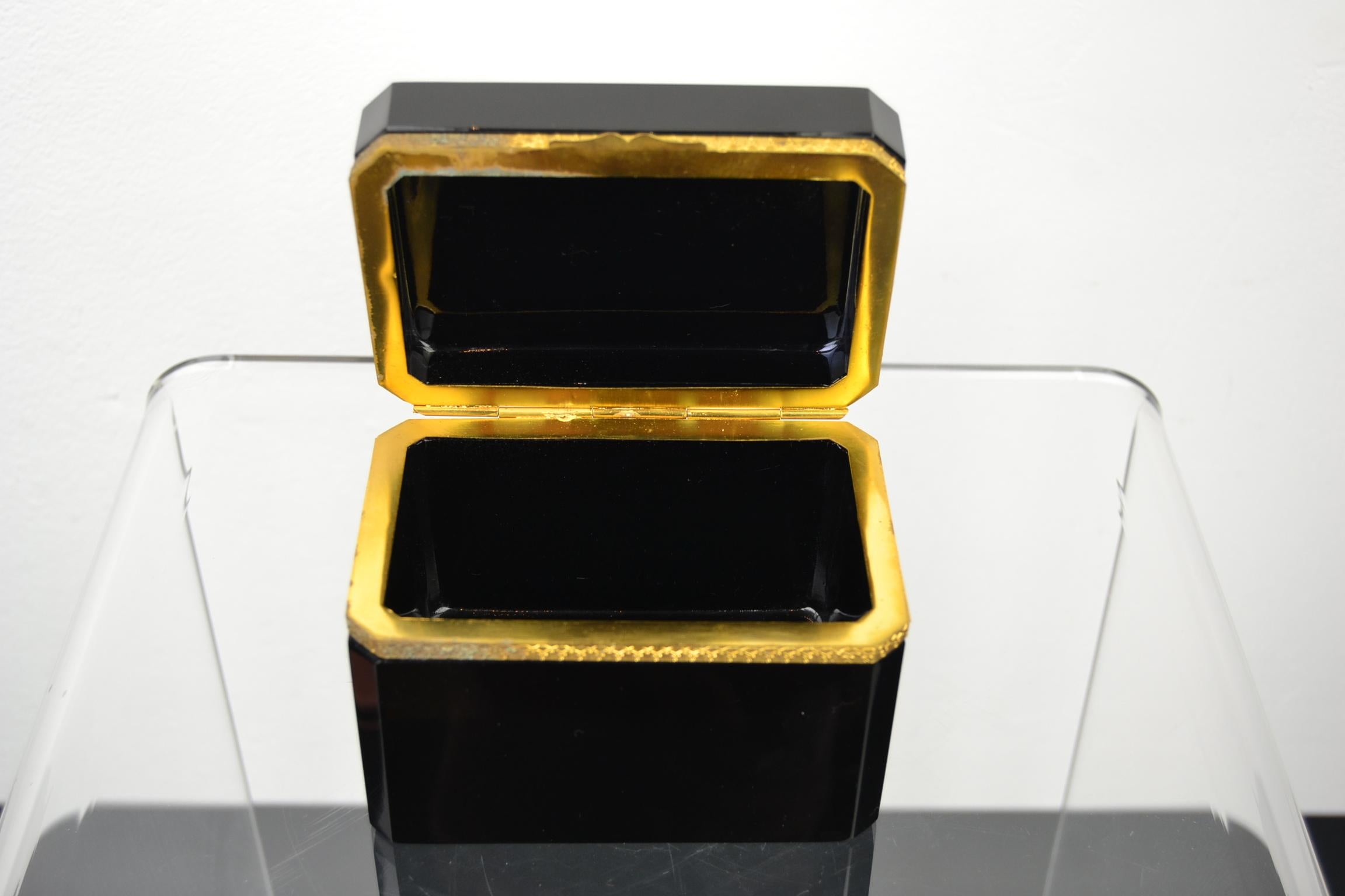 20th Century Cenedese Murano Black Jewelry Box, 1950s For Sale