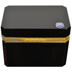 Vintage Cenedese Murano Black Jewelry Box, 1950s