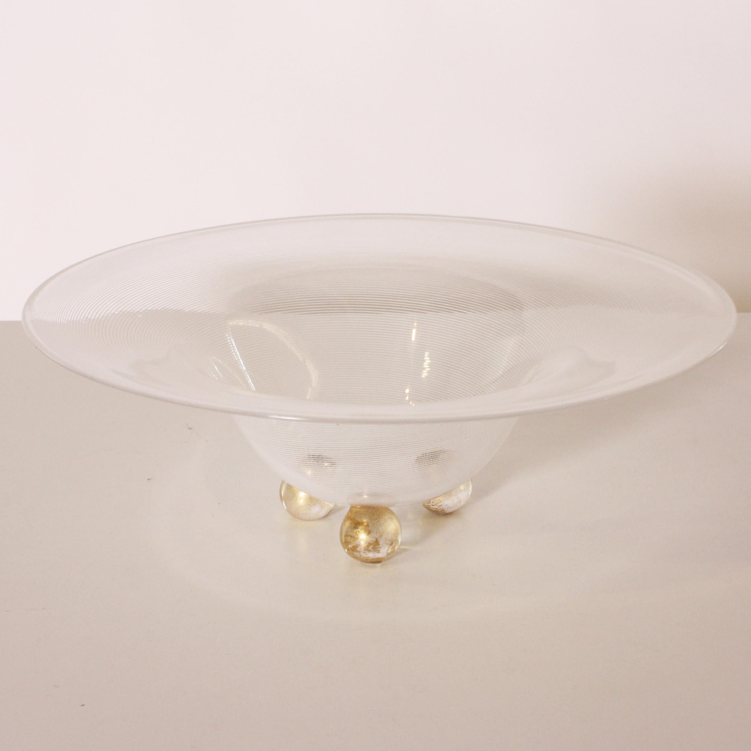 Cenedese Murano Bowl with 22-Karat Gold Inclusions, circa 1950 1