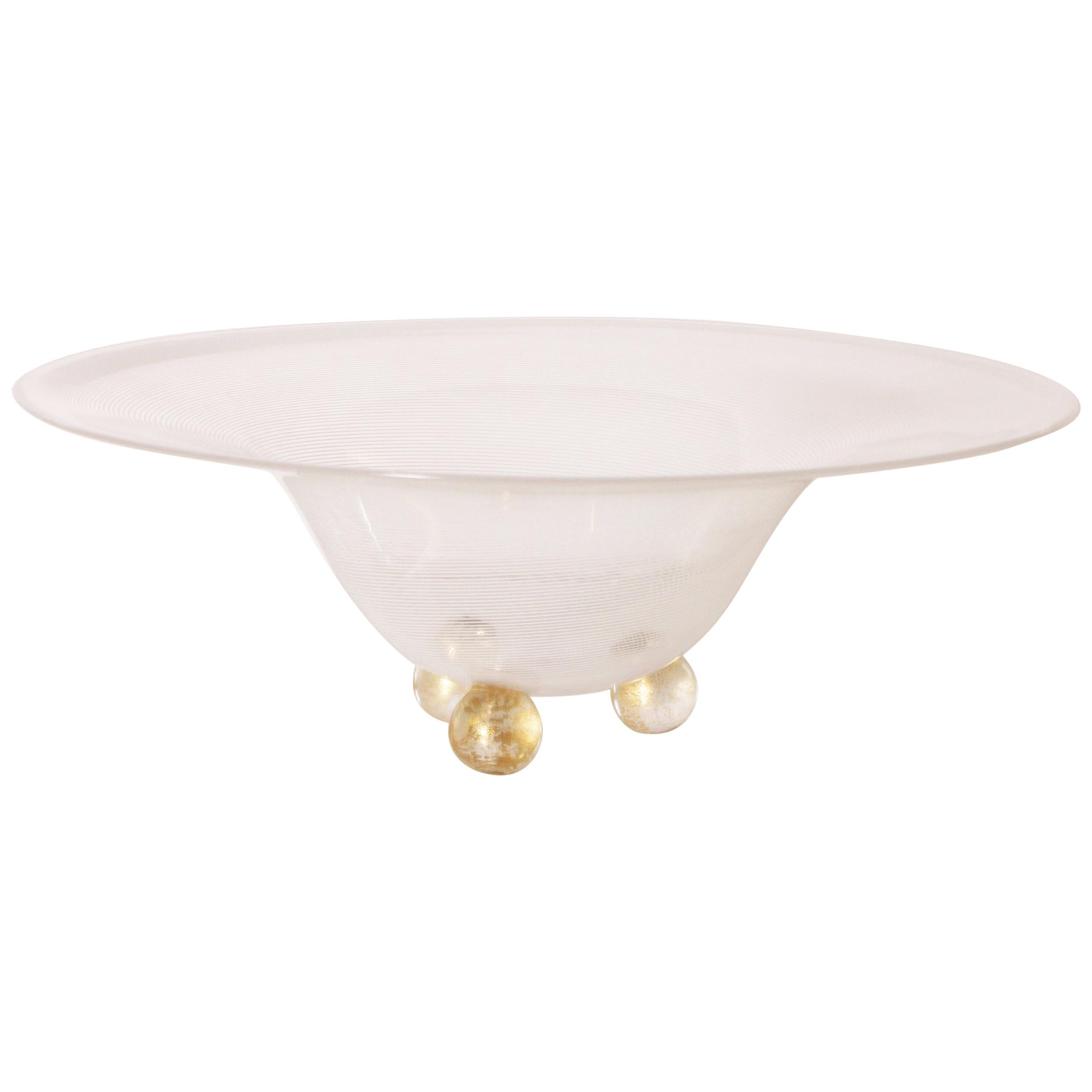 Cenedese Murano Bowl with 22-Karat Gold Inclusions, circa 1950