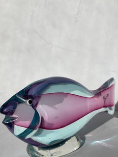 Cenedese Murano glass fish sculpture /paperweight attb to Da Ros.